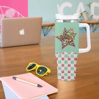 Western Yoke Tumbler With Handle Rudolph Cowboy Christmas Retro Style - Wonder Print Shop