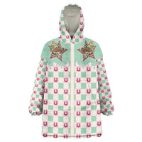 Western Yoke Wearable Blanket Hoodie Rudolph Cowboy Christmas Retro Style - Wonder Print Shop