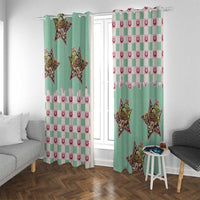 Western Yoke Window Curtain Rudolph Cowboy Christmas Retro Style - Wonder Print Shop