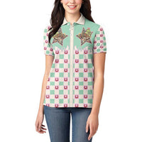 Western Yoke Women Polo Shirt Rudolph Cowboy Christmas Retro Style - Wonder Print Shop