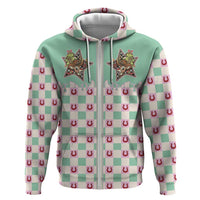 Western Yoke Zip Hoodie Rudolph Cowboy Christmas Retro Style - Wonder Print Shop