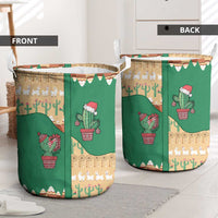 Western Yoke Laundry Basket Cactus Christmas Cute Style - Wonder Print Shop