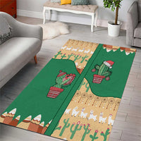 Western Yoke Area Rug Cactus Christmas Cute Style - Wonder Print Shop