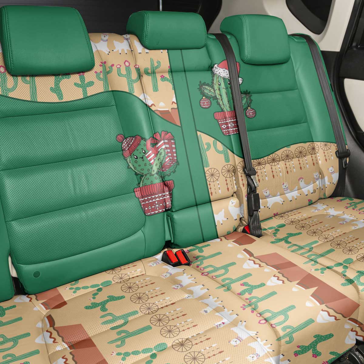 Western Yoke Back Car Seat Cover Cactus Christmas Cute Style - Wonder Print Shop