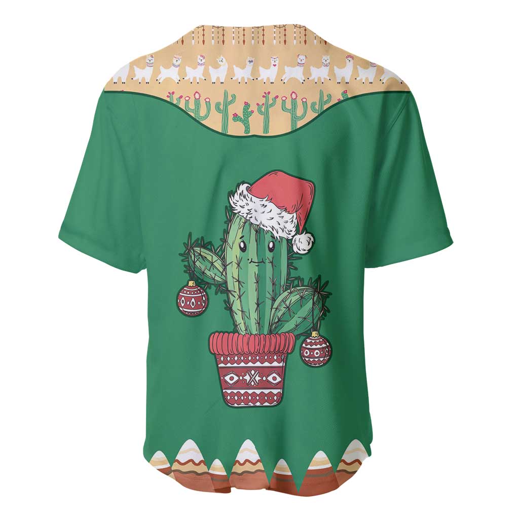Western Yoke Baseball Jersey Cactus Christmas Cute Style - Wonder Print Shop