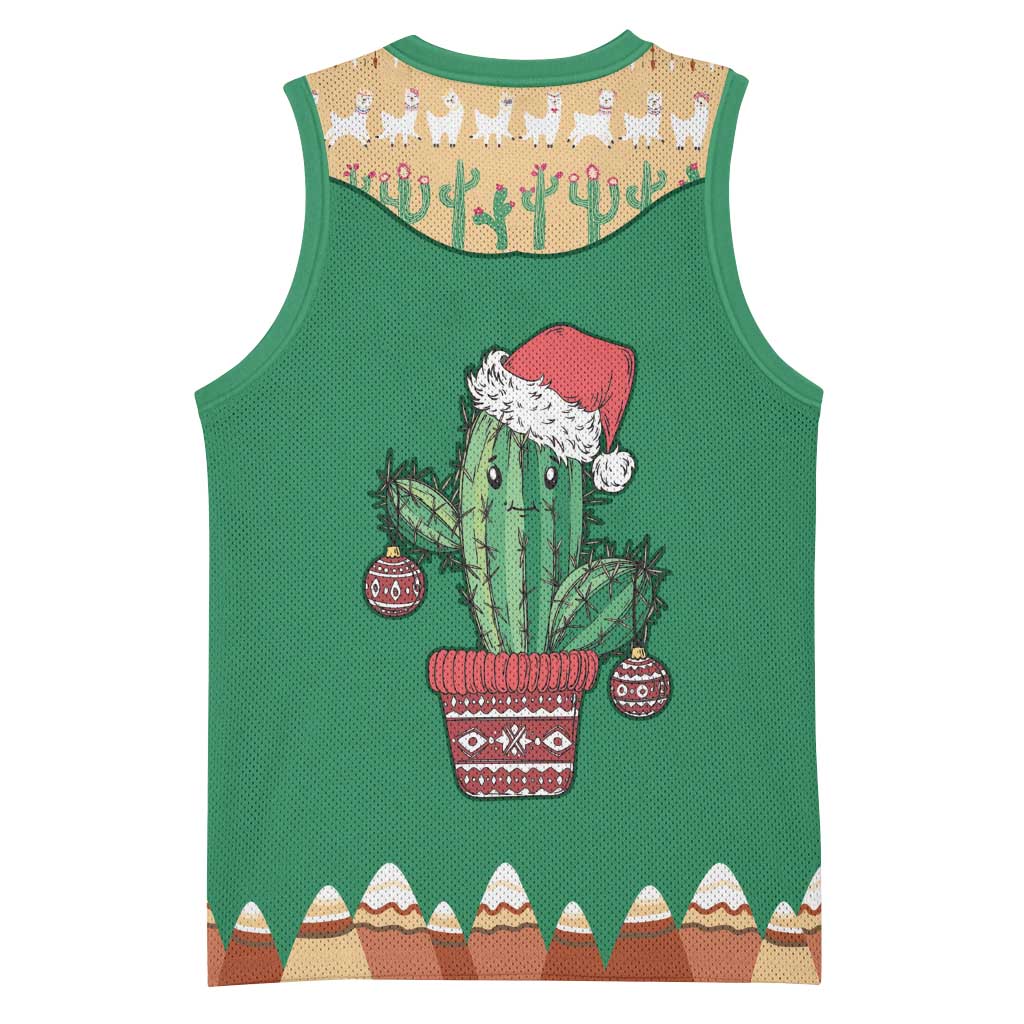 Western Yoke Basketball Jersey Cactus Christmas Cute Style - Wonder Print Shop