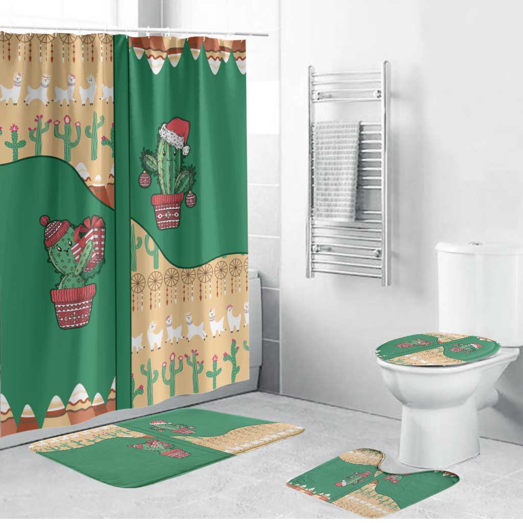 Western Yoke Bathroom Set Cactus Christmas Cute Style - Wonder Print Shop