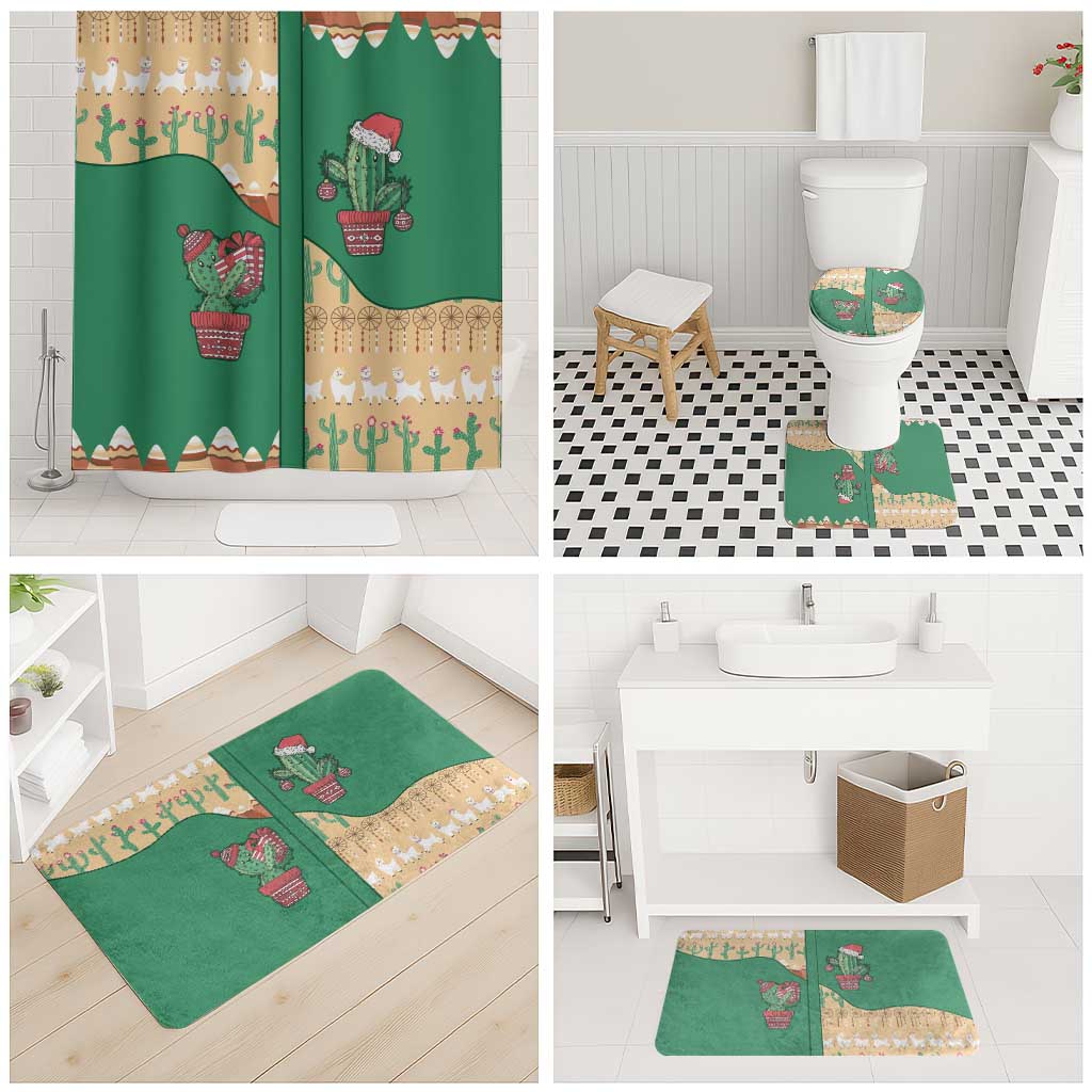 Western Yoke Bathroom Set Cactus Christmas Cute Style - Wonder Print Shop