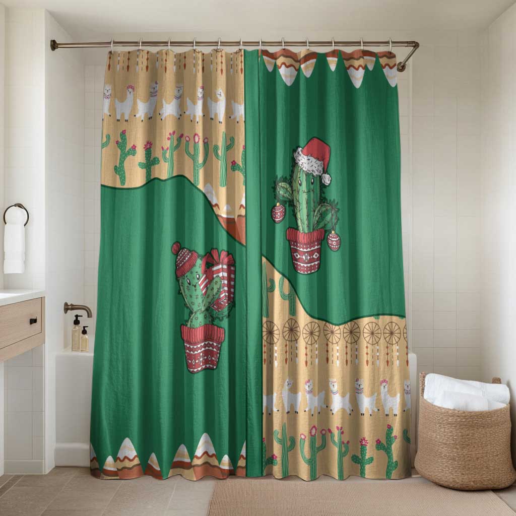 Western Yoke Bathroom Set Cactus Christmas Cute Style - Wonder Print Shop