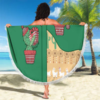 Western Yoke Beach Blanket Cactus Christmas Cute Style - Wonder Print Shop
