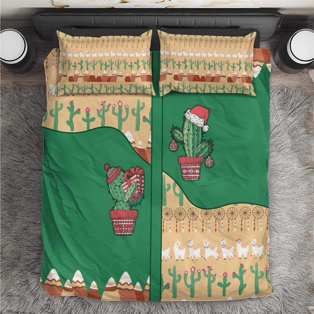 Western Yoke Bedding Set Cactus Christmas Cute Style - Wonder Print Shop