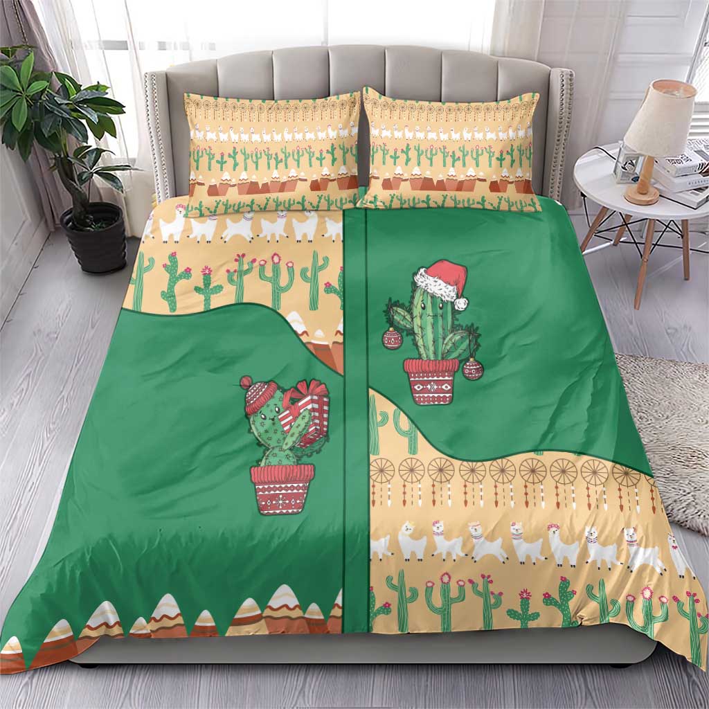 Western Yoke Bedding Set Cactus Christmas Cute Style - Wonder Print Shop