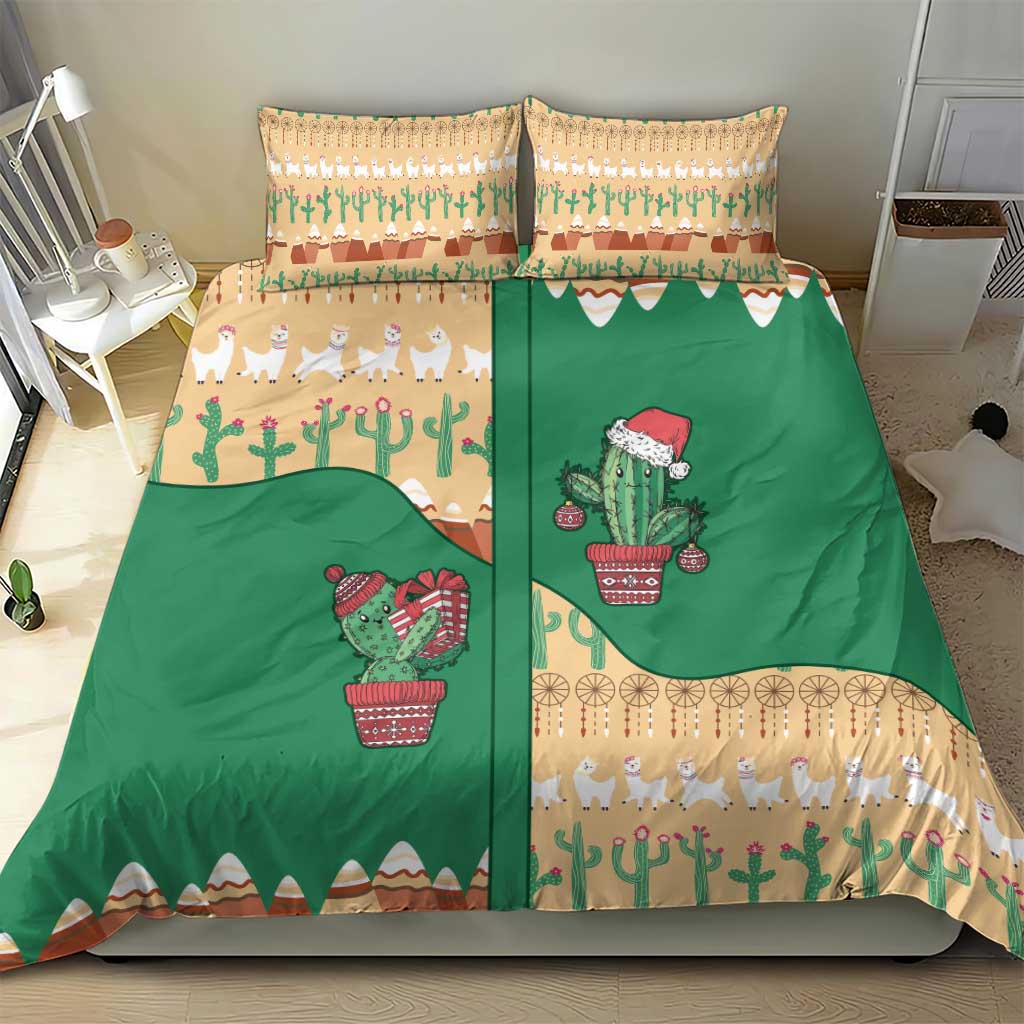 Western Yoke Bedding Set Cactus Christmas Cute Style - Wonder Print Shop