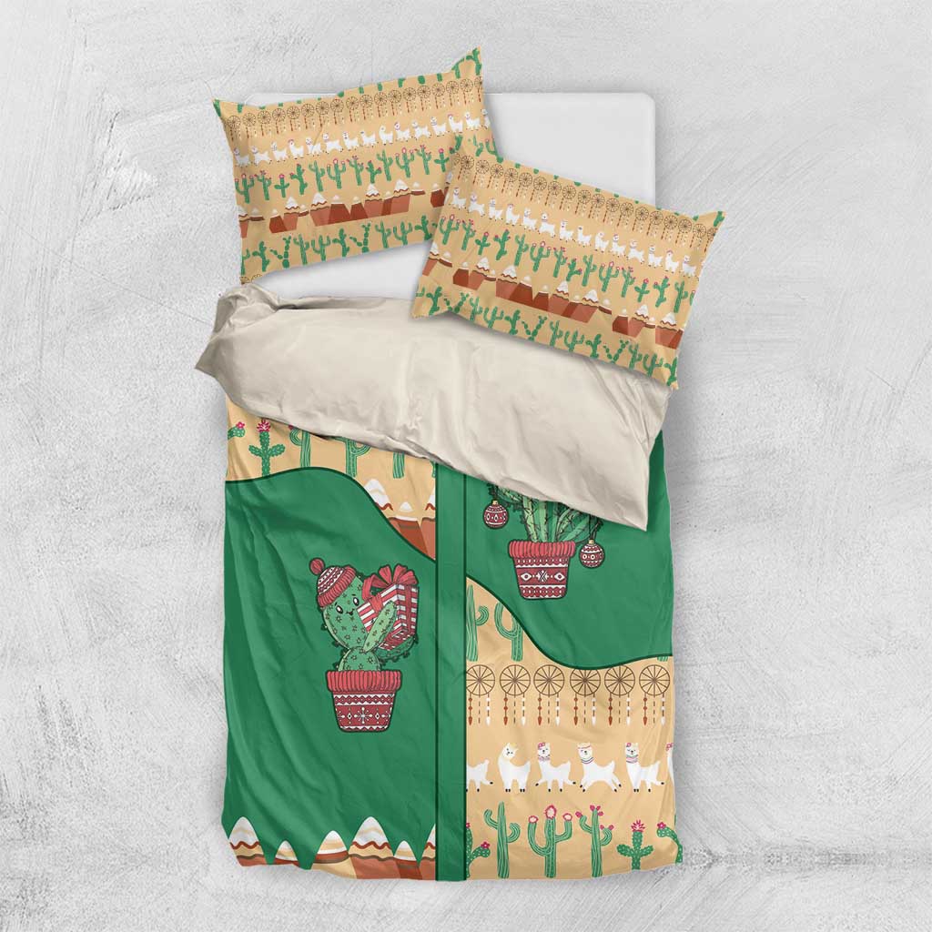 Western Yoke Bedding Set Cactus Christmas Cute Style - Wonder Print Shop