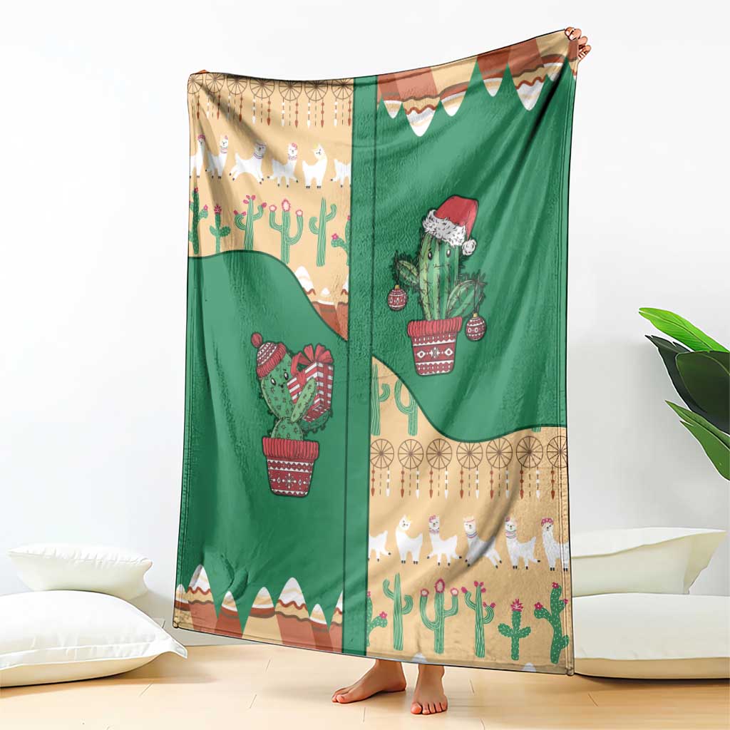 Western Yoke Blanket Cactus Christmas Cute Style - Wonder Print Shop