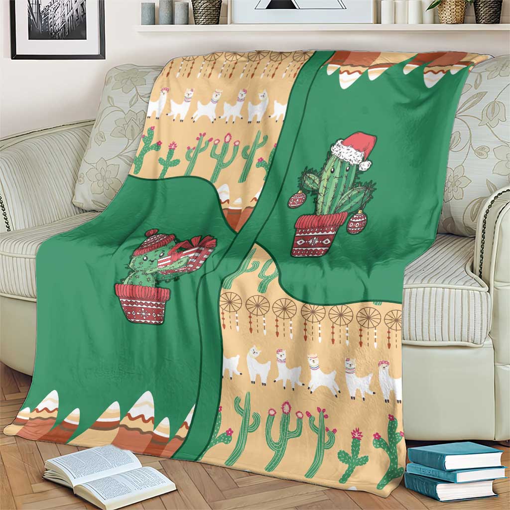 Western Yoke Blanket Cactus Christmas Cute Style - Wonder Print Shop
