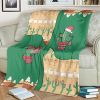 Western Yoke Blanket Cactus Christmas Cute Style - Wonder Print Shop