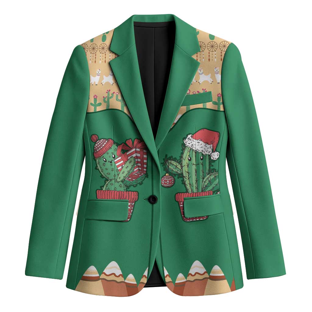Western Yoke Blazer Cactus Christmas Cute Style - Wonder Print Shop