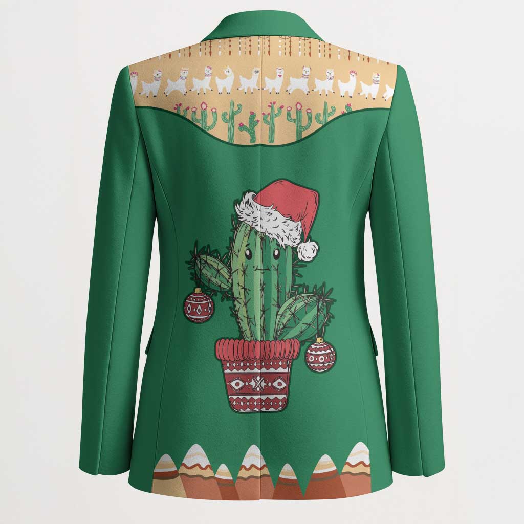 Western Yoke Blazer Cactus Christmas Cute Style - Wonder Print Shop
