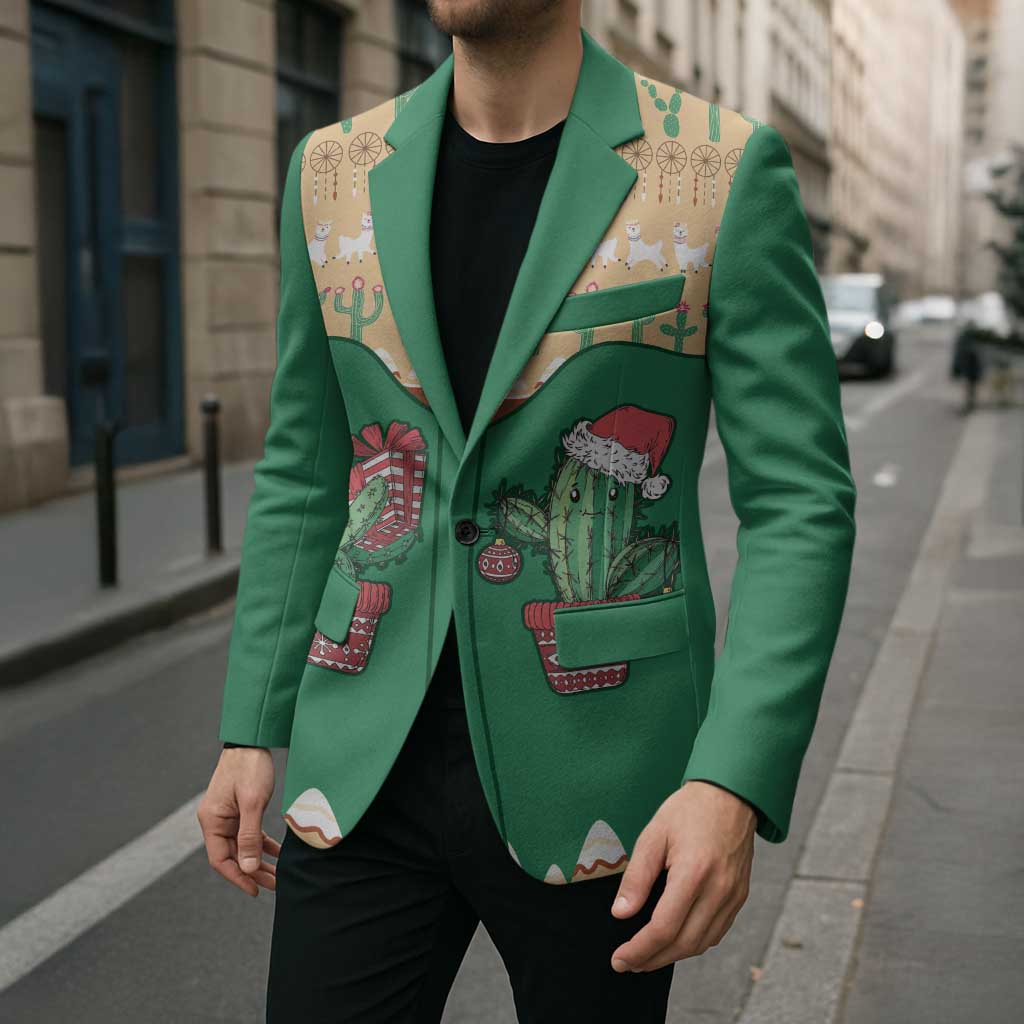 Western Yoke Blazer Cactus Christmas Cute Style - Wonder Print Shop