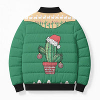 Western Yoke Bomber Puffer Jacket Cactus Christmas Cute Style - Wonder Print Shop