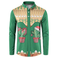 Western Yoke Button Sweatshirt Cactus Christmas Cute Style - Wonder Print Shop