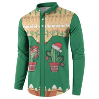 Western Yoke Button Sweatshirt Cactus Christmas Cute Style - Wonder Print Shop
