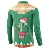 Western Yoke Button Sweatshirt Cactus Christmas Cute Style - Wonder Print Shop