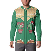 Western Yoke Button Sweatshirt Cactus Christmas Cute Style - Wonder Print Shop