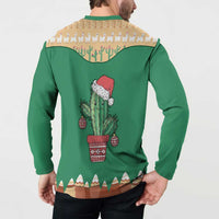 Western Yoke Button Sweatshirt Cactus Christmas Cute Style - Wonder Print Shop