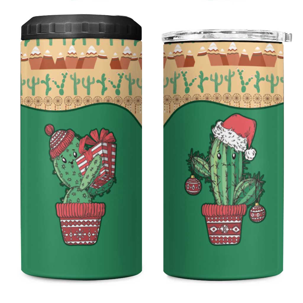 Western Yoke 4 in 1 Can Cooler Tumbler Cactus Christmas Cute Style - Wonder Print Shop