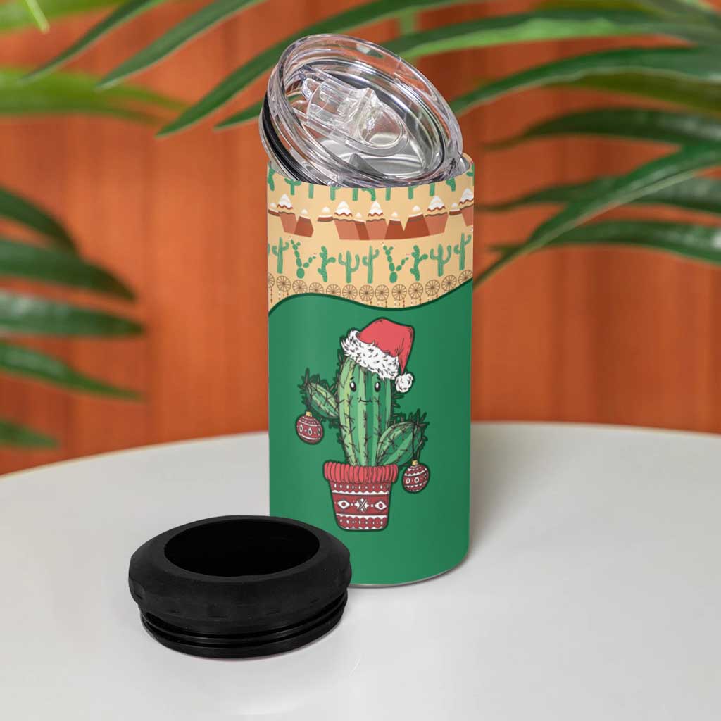 Western Yoke 4 in 1 Can Cooler Tumbler Cactus Christmas Cute Style - Wonder Print Shop