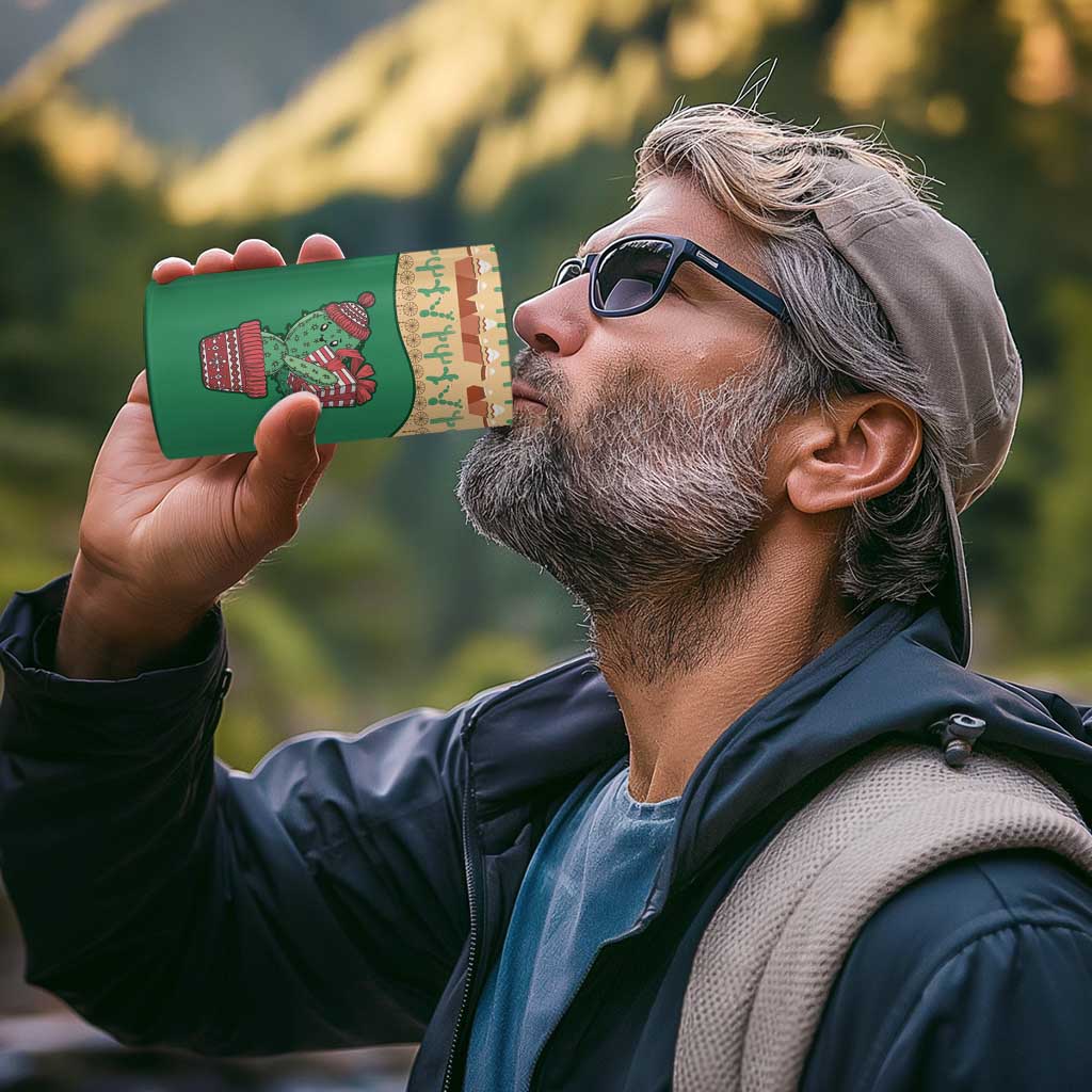 Western Yoke 4 in 1 Can Cooler Tumbler Cactus Christmas Cute Style - Wonder Print Shop