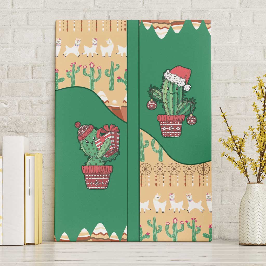Western Yoke Canvas Wall Art Cactus Christmas Cute Style - Wonder Print Shop