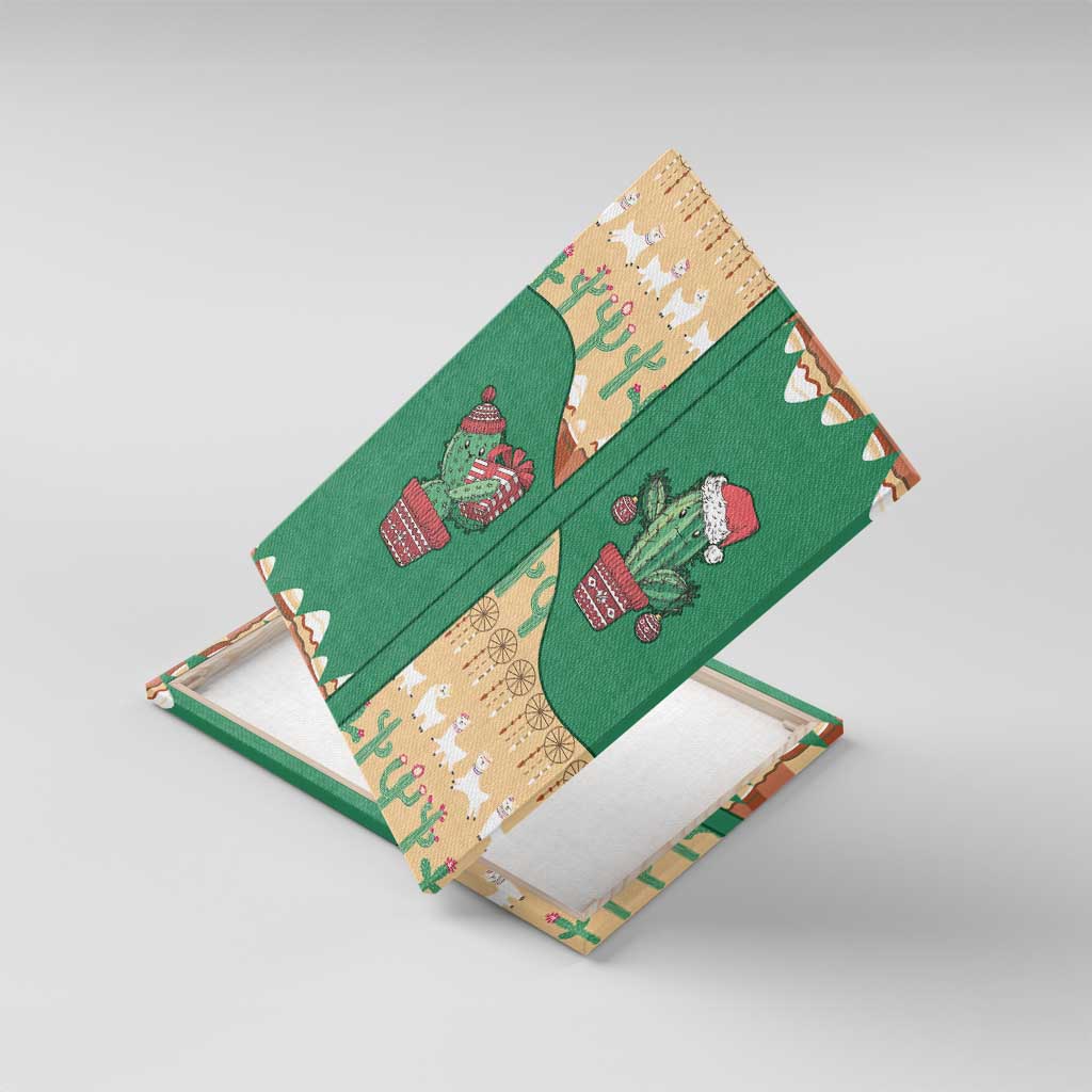 Western Yoke Canvas Wall Art Cactus Christmas Cute Style - Wonder Print Shop