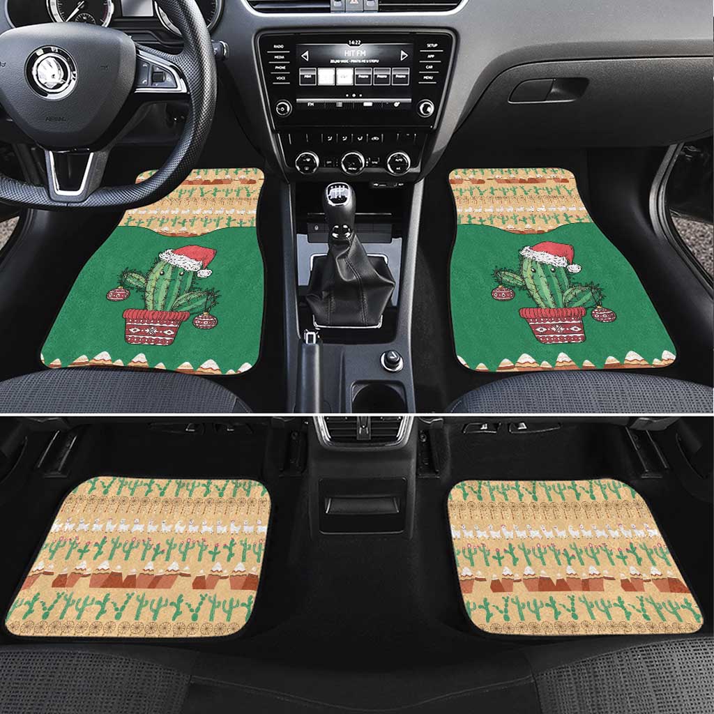 Western Yoke Car Mats Cactus Christmas Cute Style - Wonder Print Shop