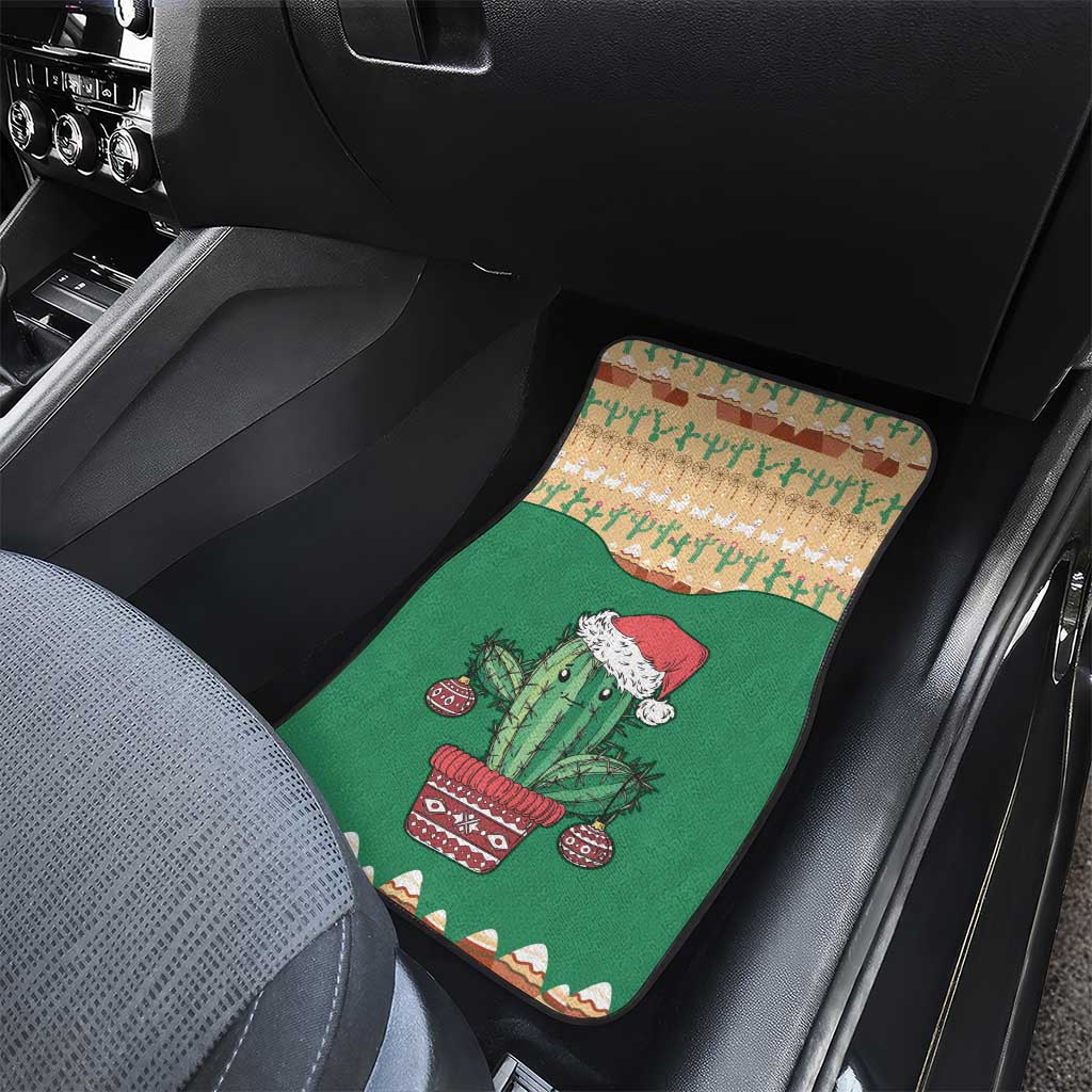 Western Yoke Car Mats Cactus Christmas Cute Style - Wonder Print Shop