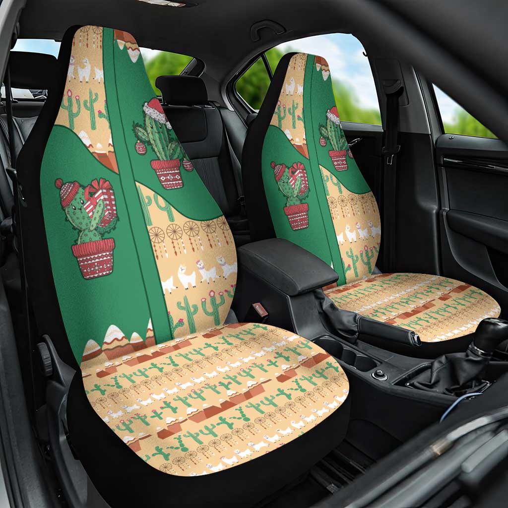 Western Yoke Car Seat Cover Cactus Christmas Cute Style - Wonder Print Shop