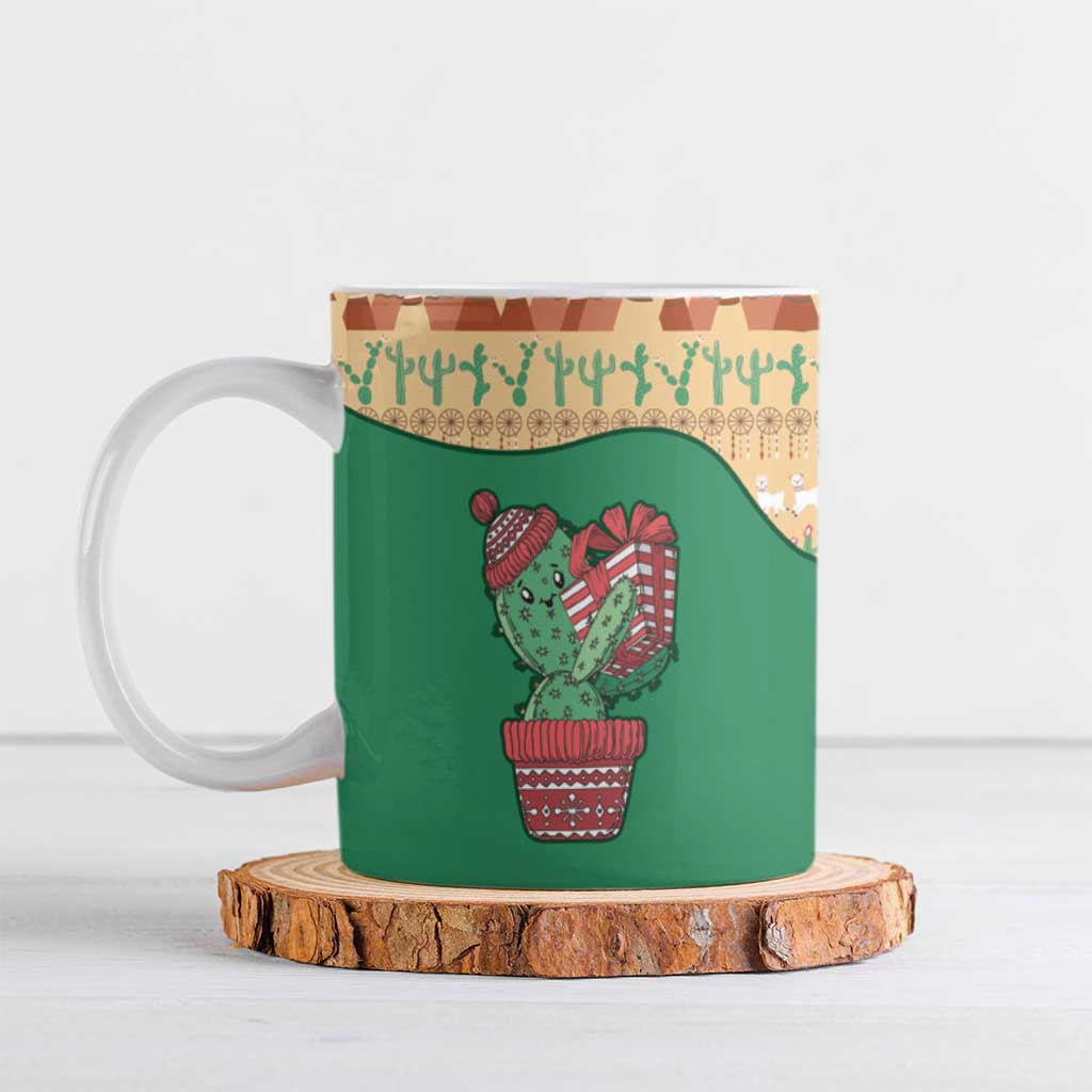 Western Yoke Ceramic Mug Cactus Christmas Cute Style - Wonder Print Shop