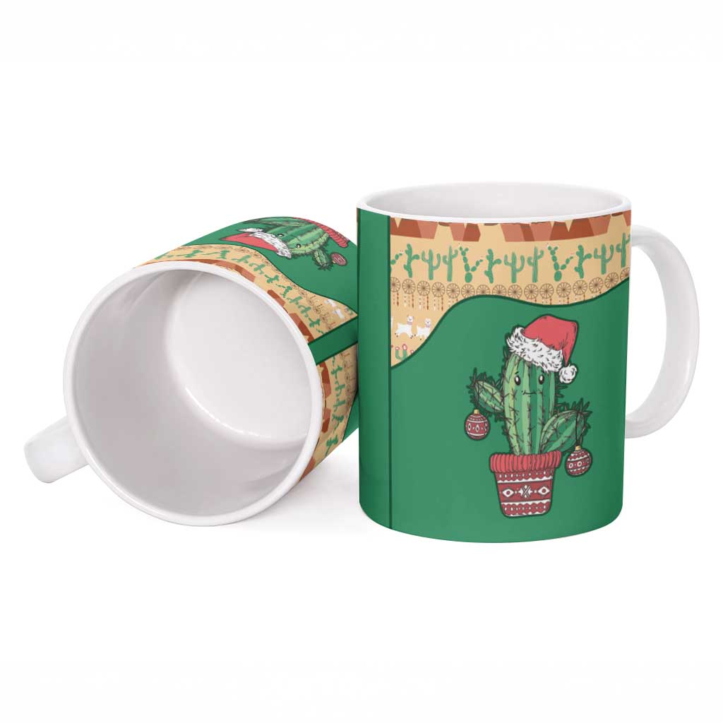 Western Yoke Ceramic Mug Cactus Christmas Cute Style - Wonder Print Shop