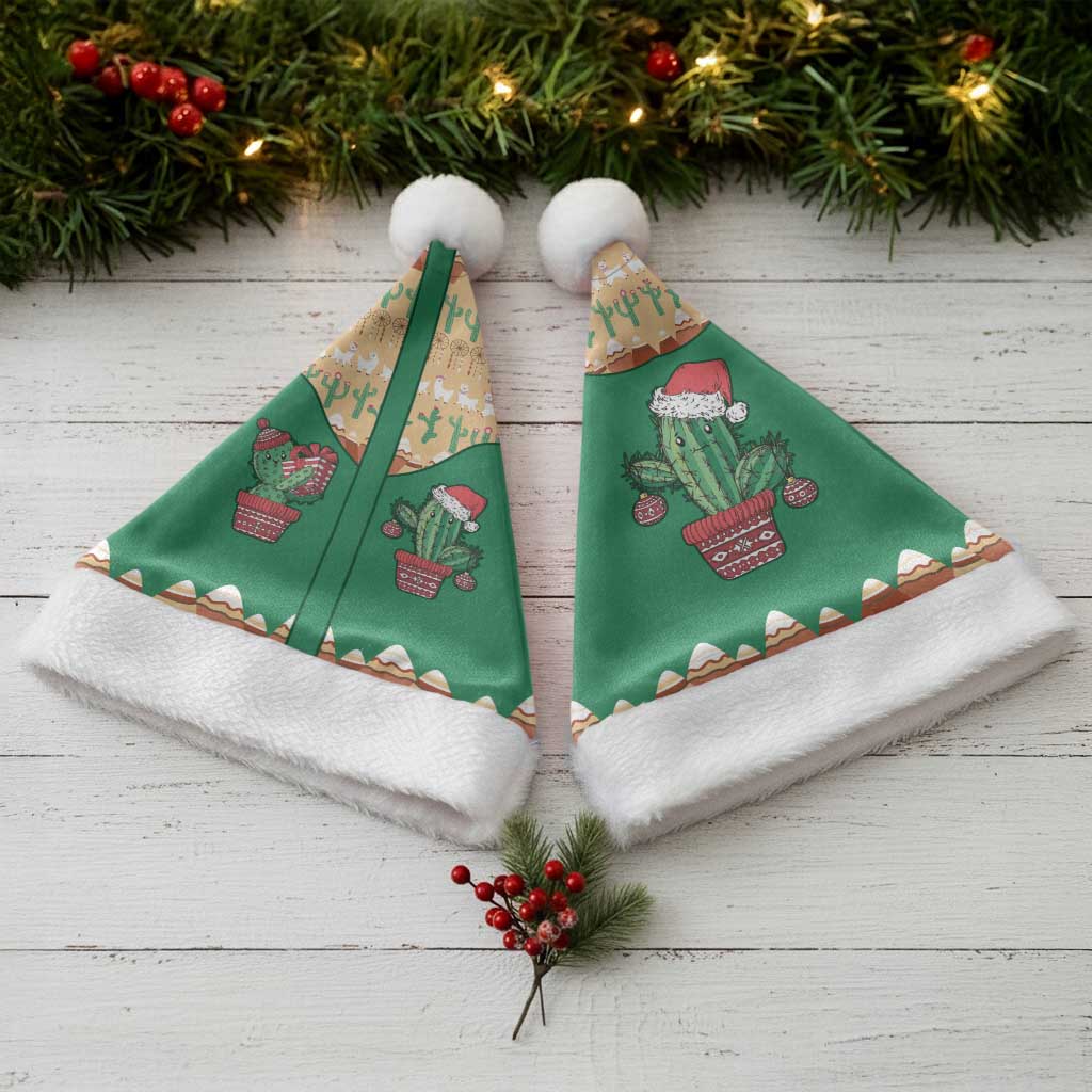 Western Yoke Christmas Santa Hat Cactus Christmas Cute Style - Wonder Print Shop