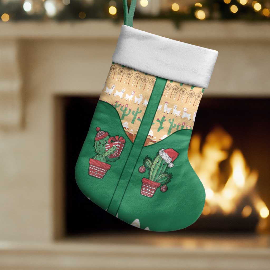 Western Yoke Christmas Stocking Cactus Christmas Cute Style - Wonder Print Shop