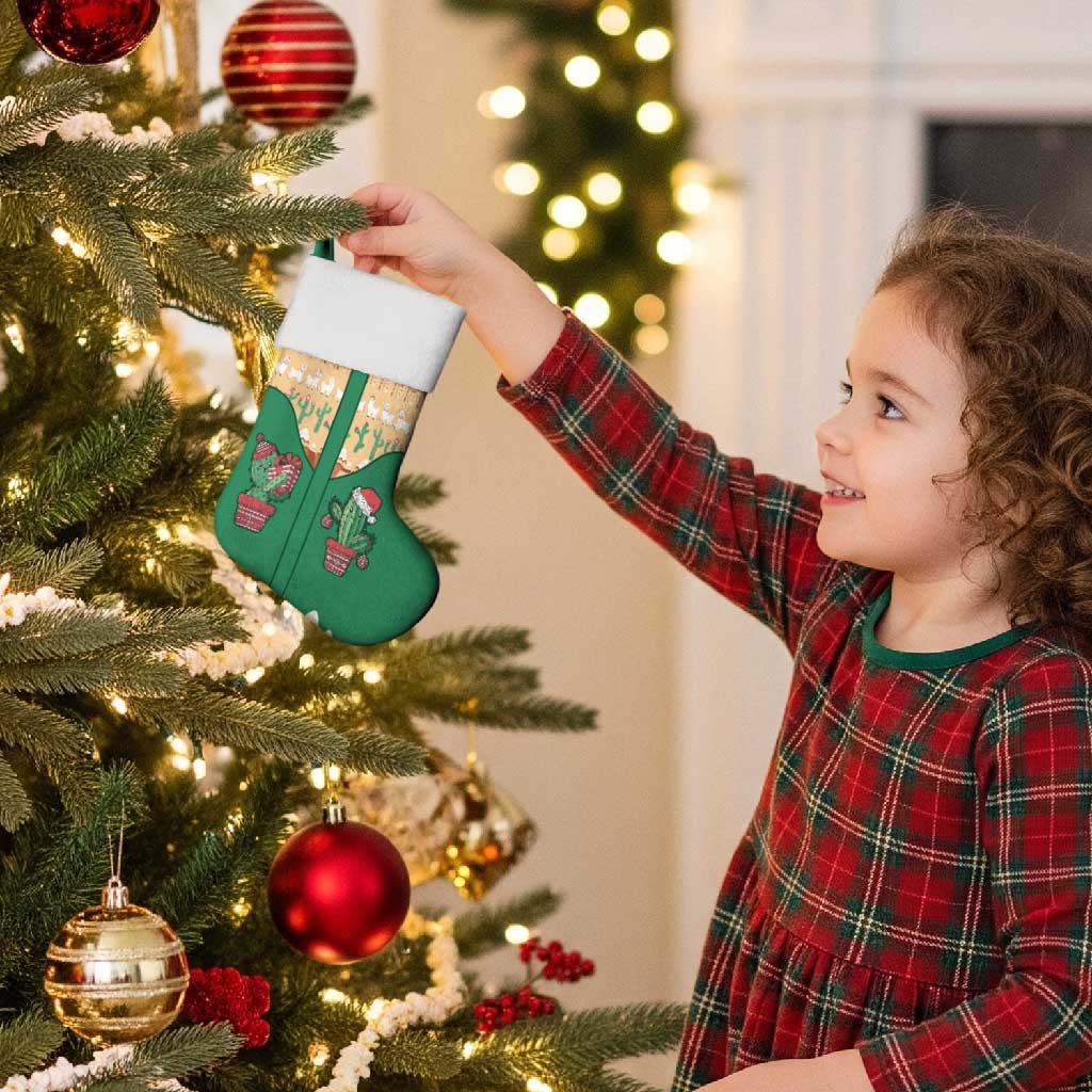 Western Yoke Christmas Stocking Cactus Christmas Cute Style - Wonder Print Shop
