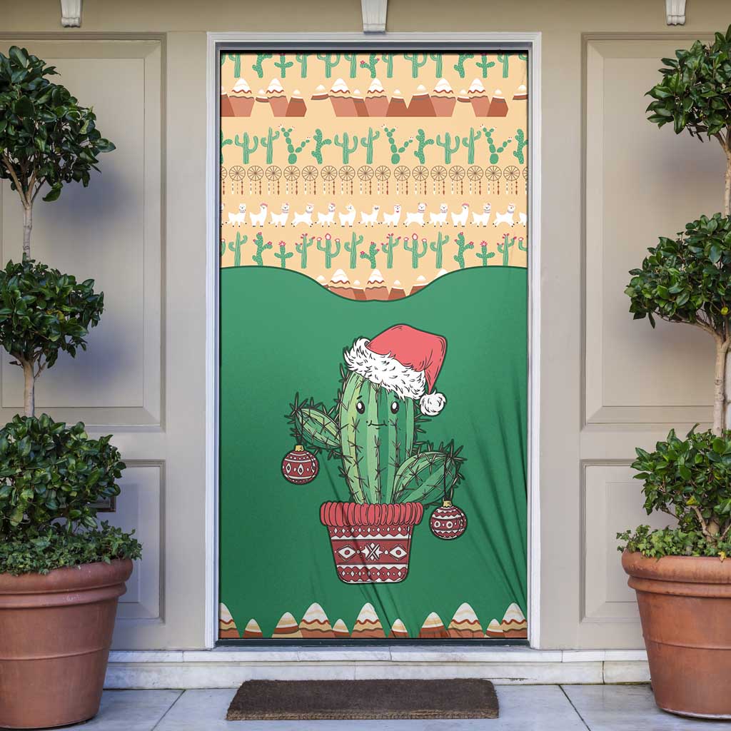 Western Yoke Door Cover Cactus Christmas Cute Style - Wonder Print Shop