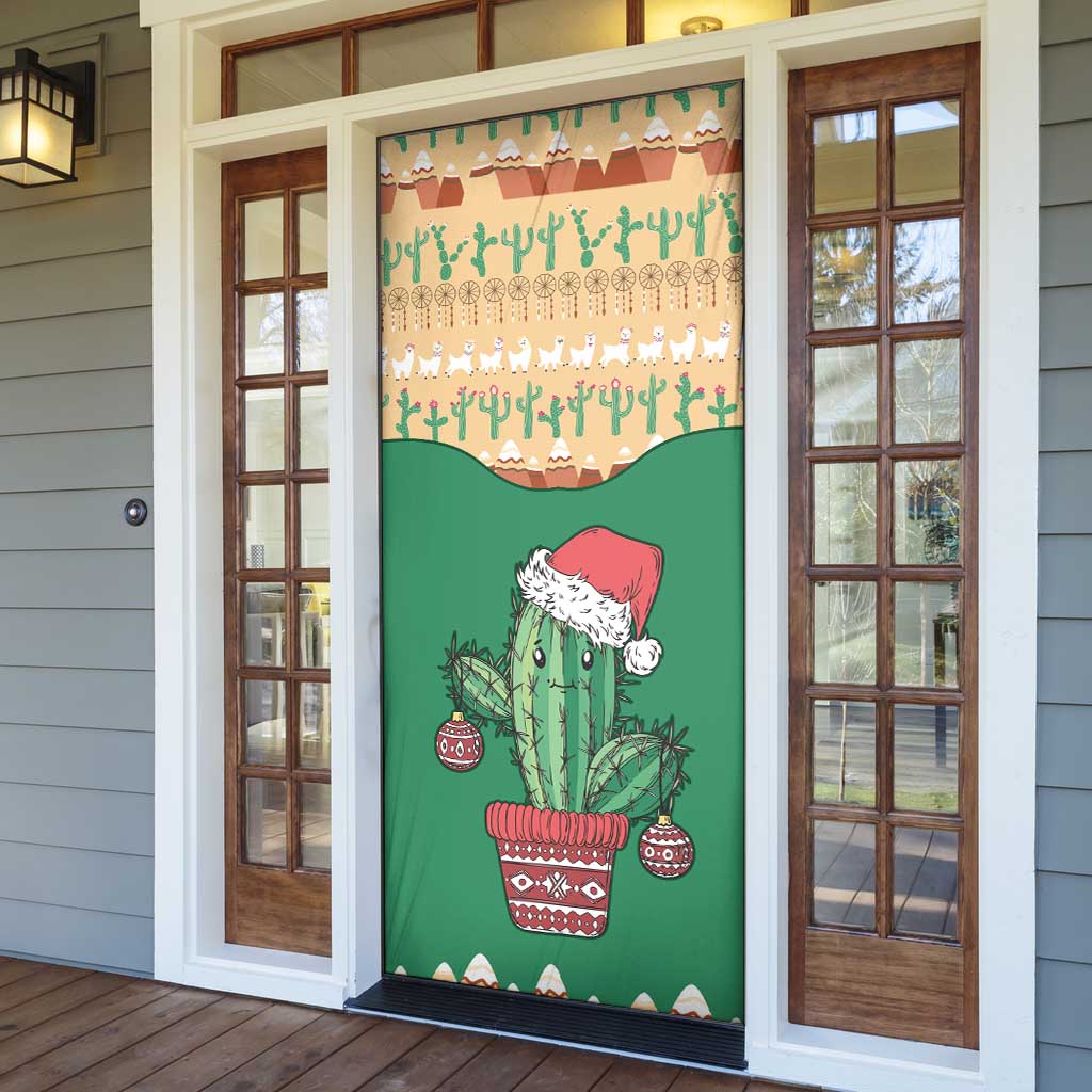 Western Yoke Door Cover Cactus Christmas Cute Style - Wonder Print Shop