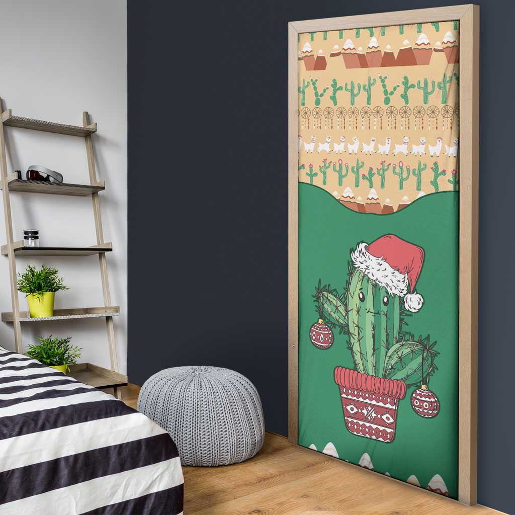 Western Yoke Door Cover Cactus Christmas Cute Style - Wonder Print Shop