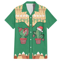 Western Yoke Family Matching Off The Shoulder Long Sleeve Dress and Hawaiian Shirt Cactus Christmas Cute Style - Wonder Print Shop