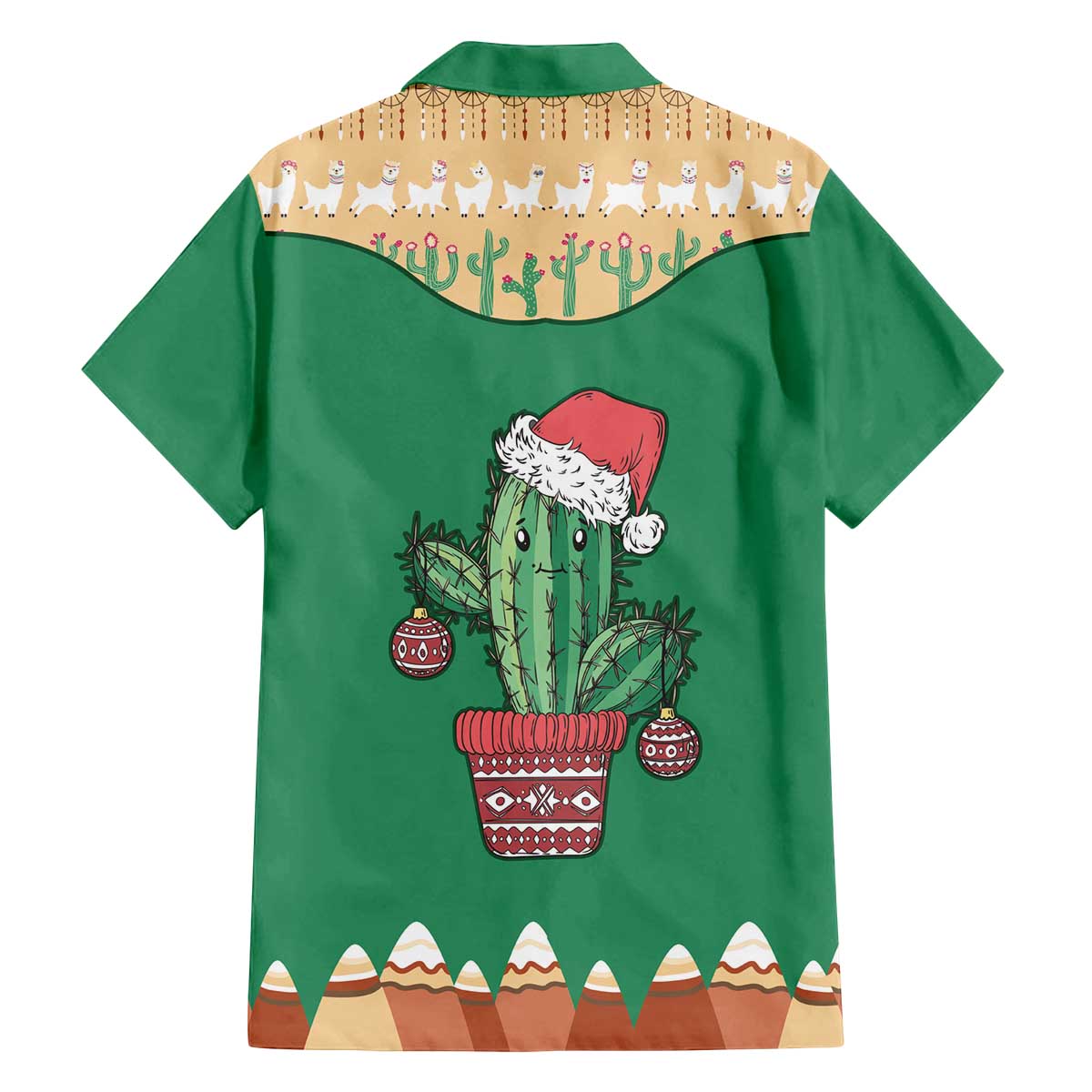 Western Yoke Family Matching Off The Shoulder Long Sleeve Dress and Hawaiian Shirt Cactus Christmas Cute Style - Wonder Print Shop