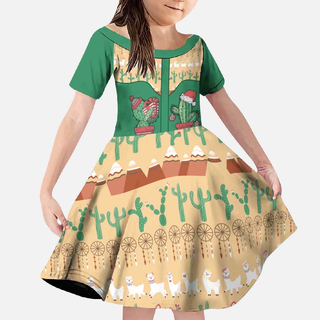 Western Yoke Family Matching Off Shoulder Maxi Dress and Hawaiian Shirt Cactus Christmas Cute Style - Wonder Print Shop