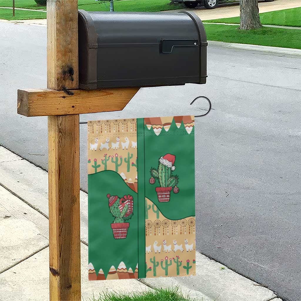 Western Yoke Garden Flag Cactus Christmas Cute Style - Wonder Print Shop